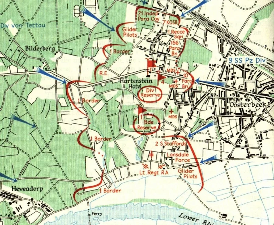 Map of the Oosterbeek perimeter during the battle for Arnhem