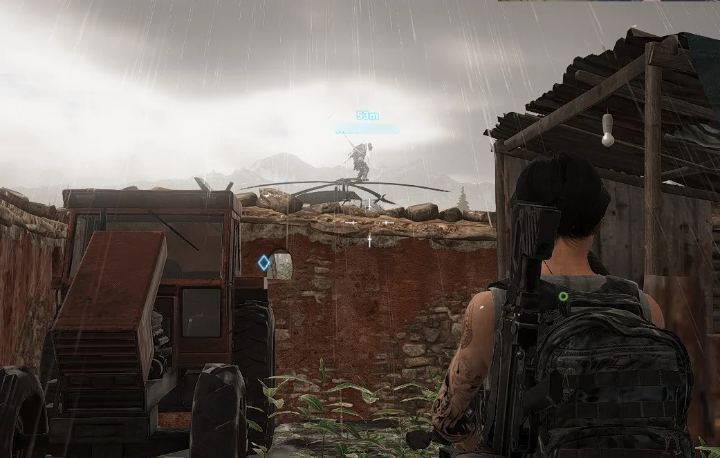 He was actually piloting that chopper on his game. In mine, he's precariously perched on non spinning blades. Even more fun when it's flying with stationary rotors!