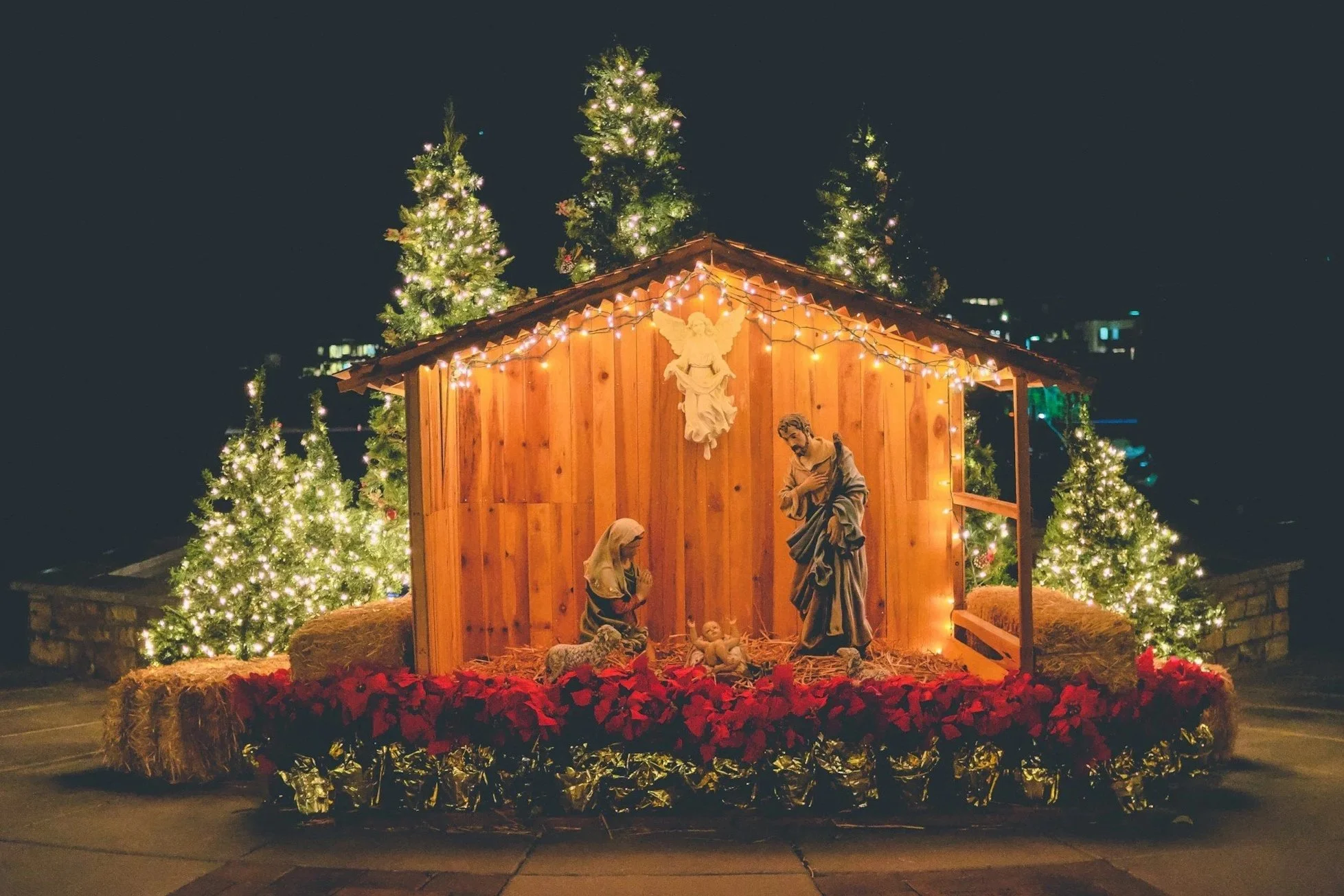 The birth of Jesus in a manger, reflecting God’s gift of family and Emmanuel