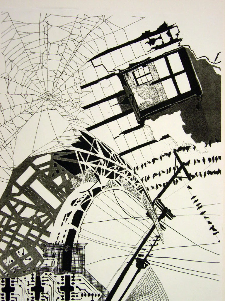 vellum tracing composition-study in line