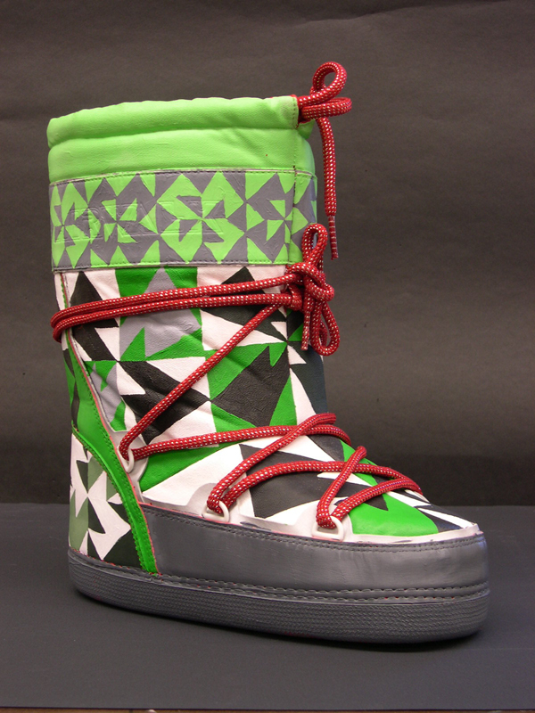 pattern study painted on a shoe of students choice
