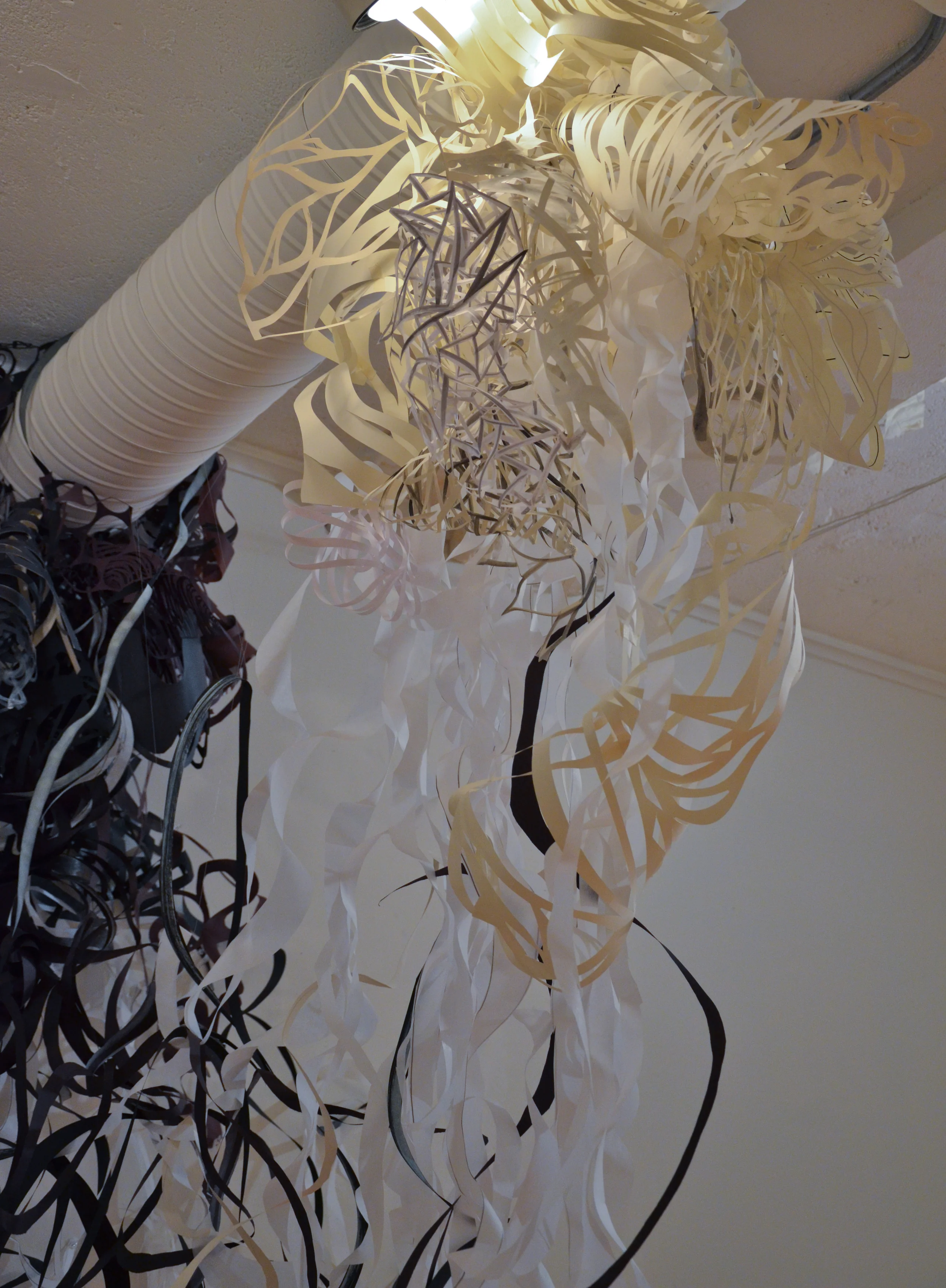detail: site specific project using cut paper