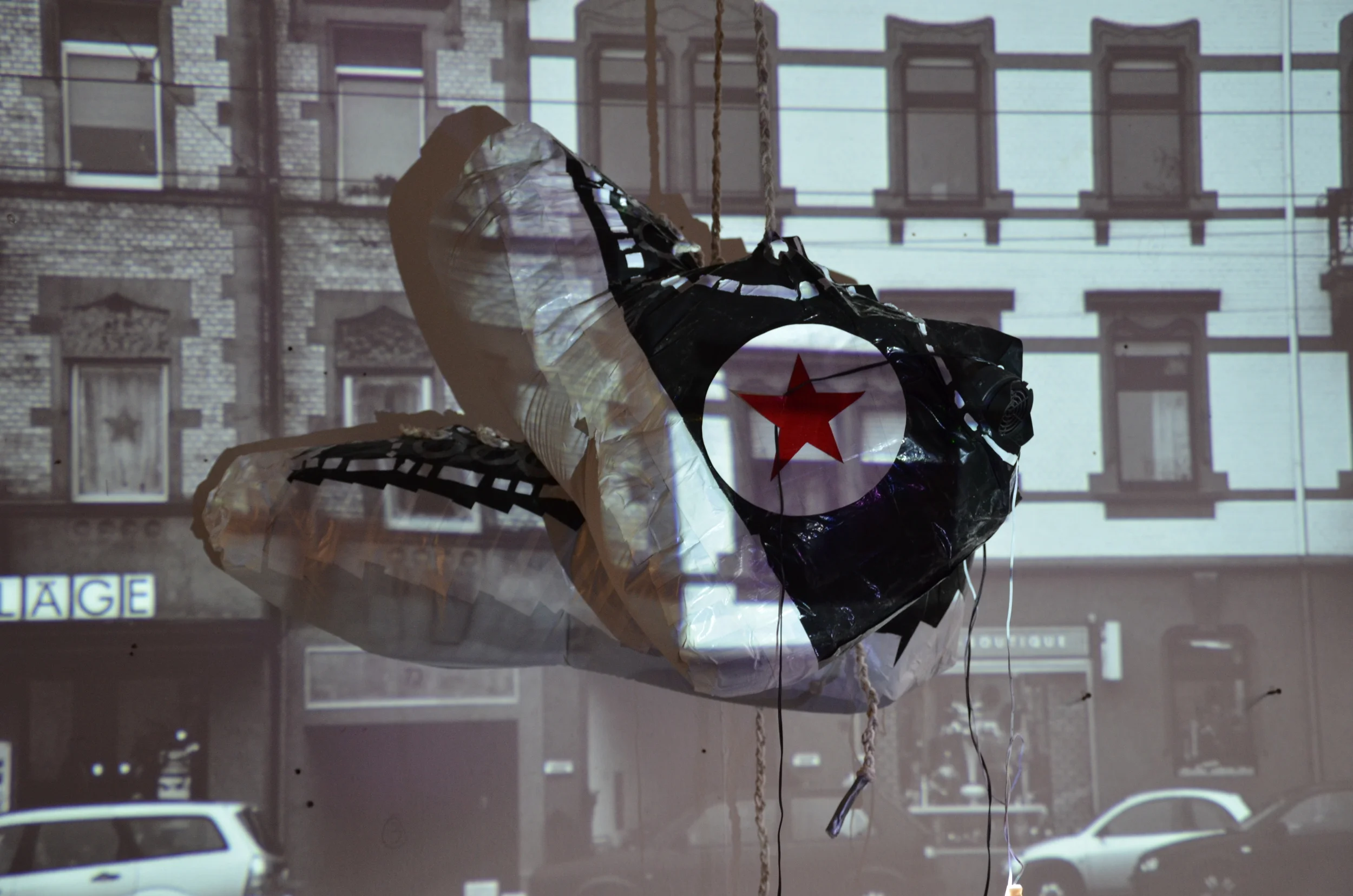 finished inflatable project with video projection at The College of Saint Rose