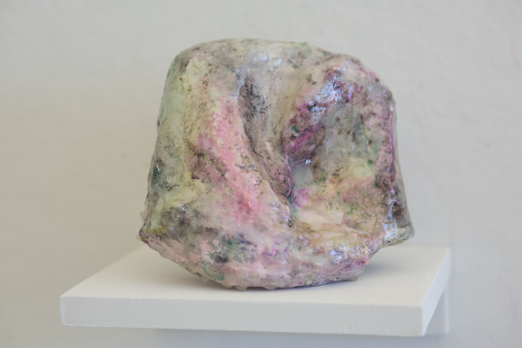   Surface Study 1 , 2018 Reclaimed material from recycling bin, plaster, paper mache, paint, epoxy resin, 10x10x4 inches 