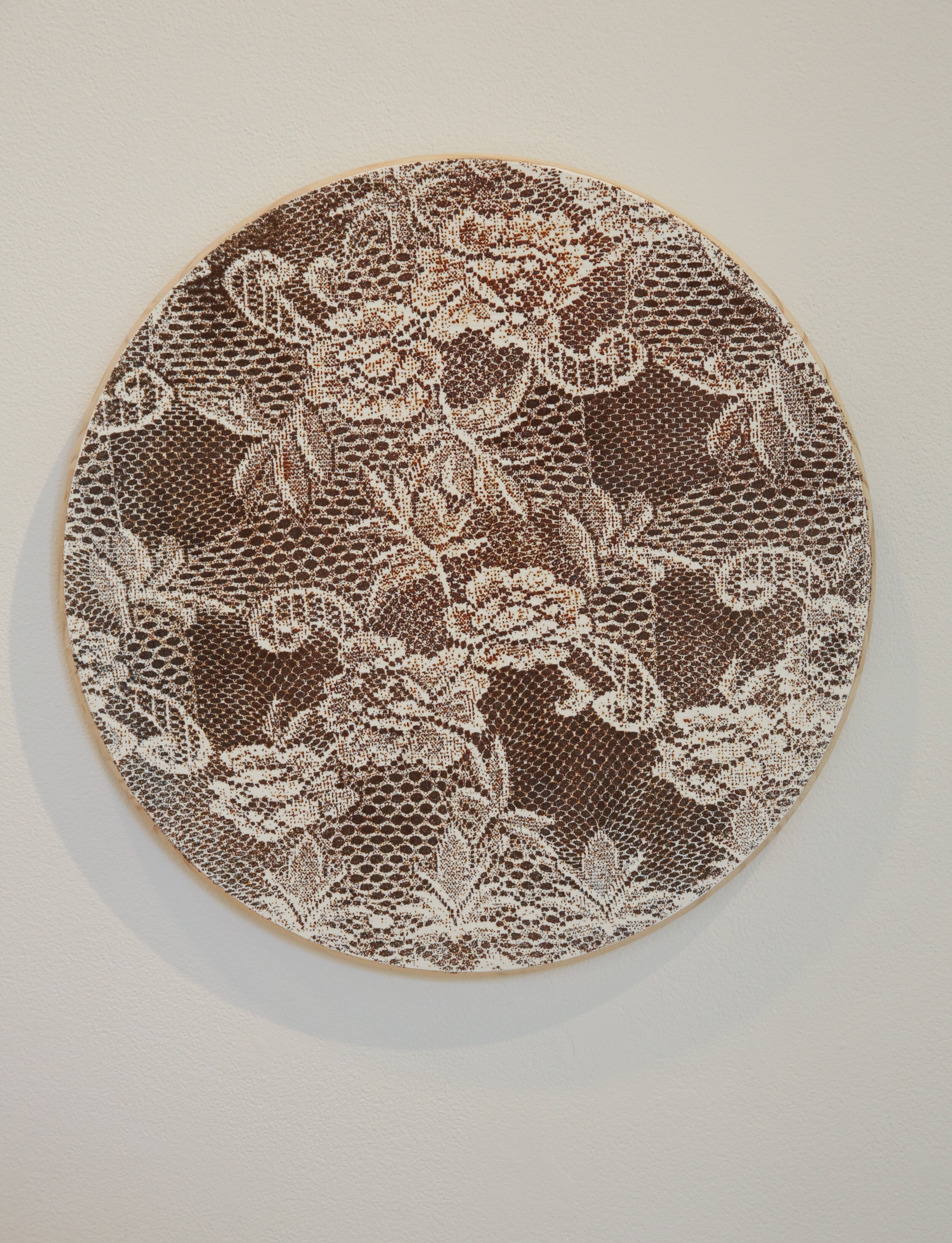   Untitled , 2019 Iron shavings on wood, 26x26x1 inches 