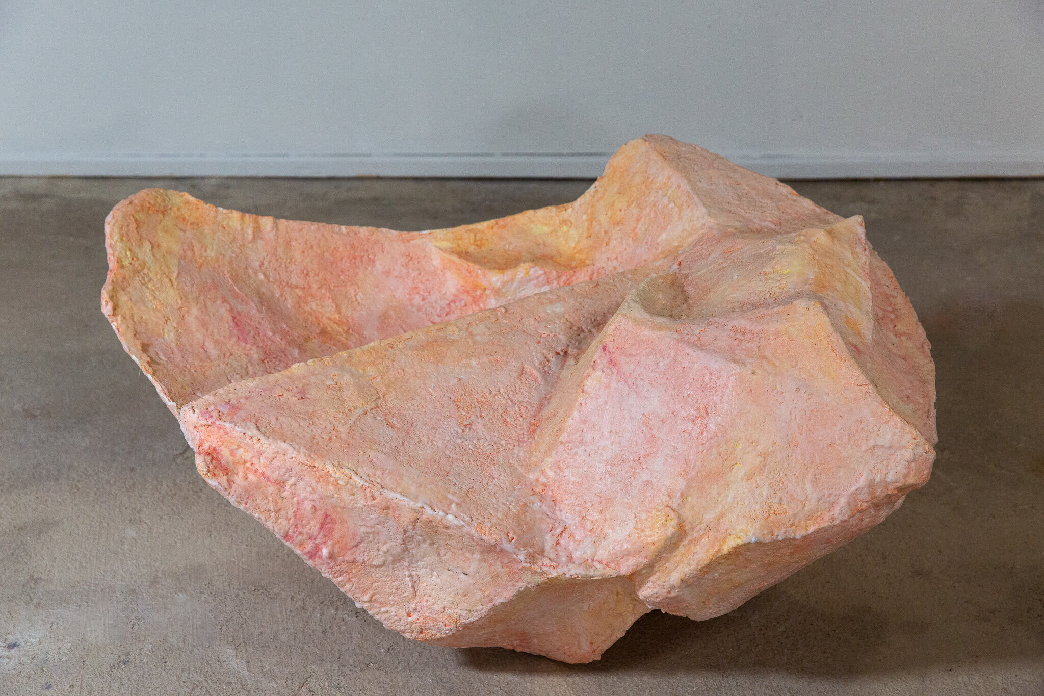   Large Sample , 2020 Cardboard (from recycling bin) plaster, paper pulp, paint and encaustic, 20x42x18 inches 