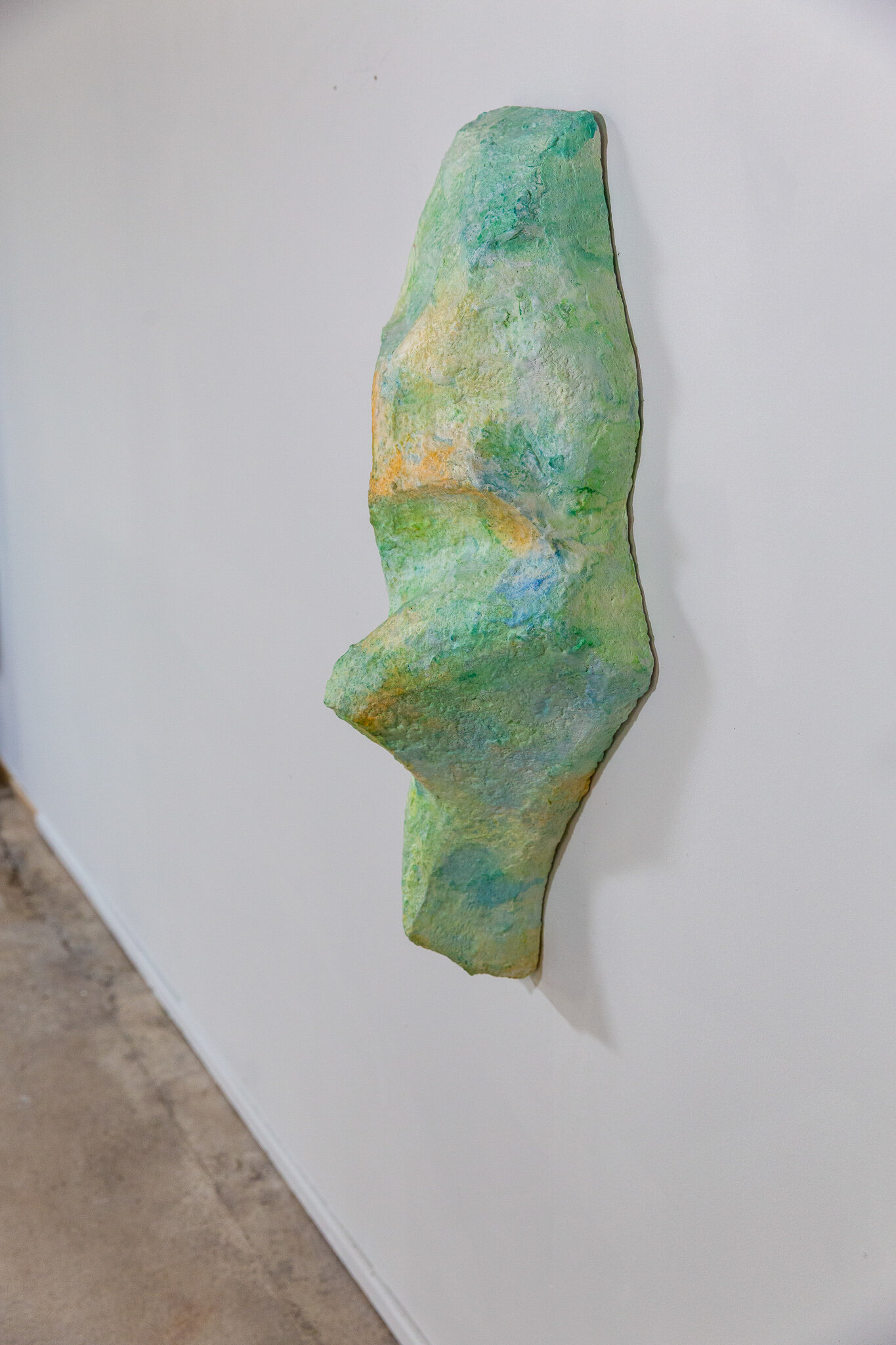   Strange Fish , 2020 Styrofoam, plaster, paper mache, paper pulp, liquid watercolor, encaustic, 24x14x8 inches 