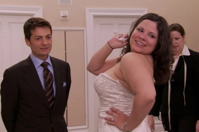 Fuller-figured bride Michelle LaMarca (right). TLC