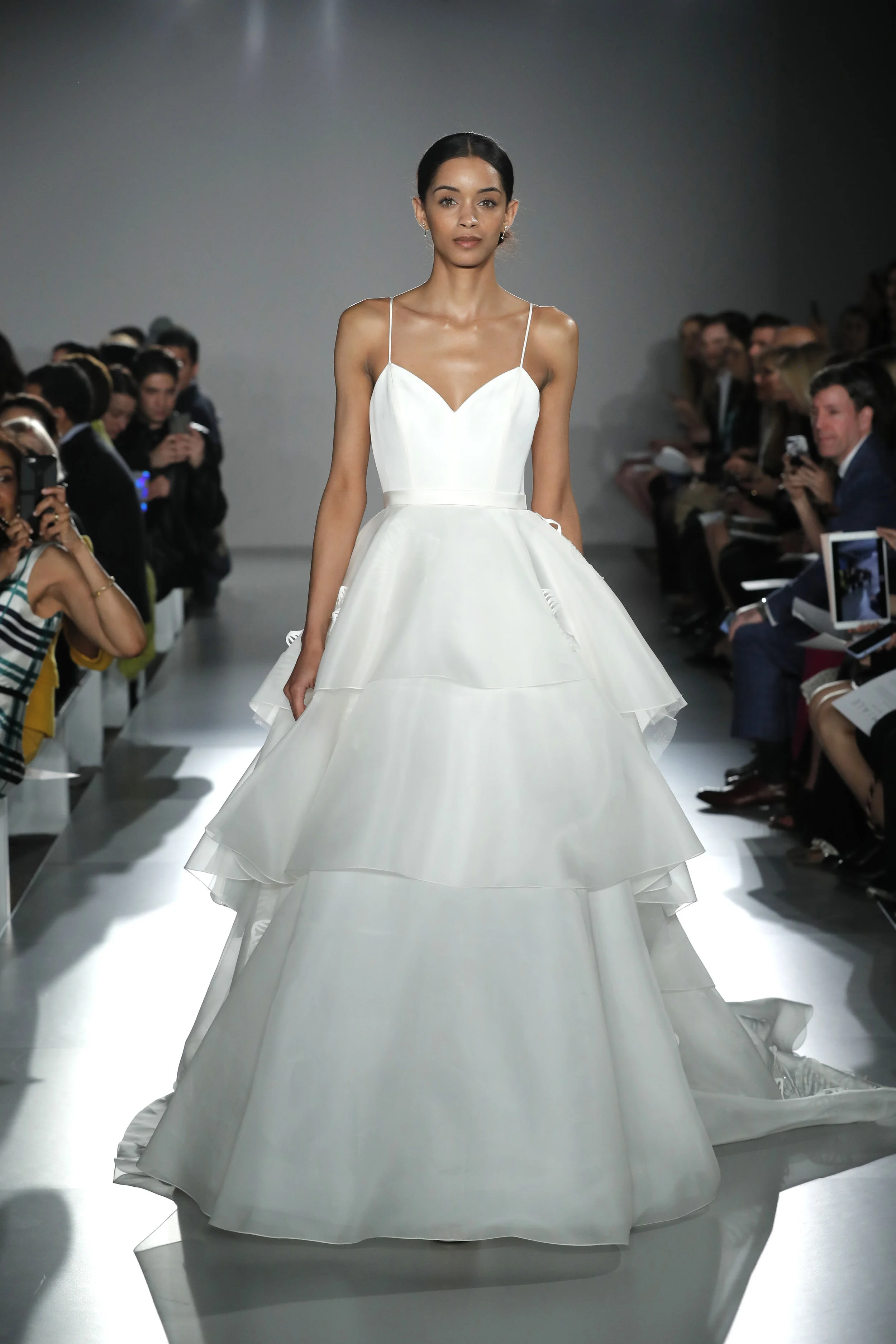  NEW YORK, NEW YORK - APRIL 12: A model walks the runway for Amsale Blue Label collection during Amsale Spring 2020 Bridal Runway Show on April 12, 2019 in New York City. (Photo by JP Yim/Getty Images for Amsale) 