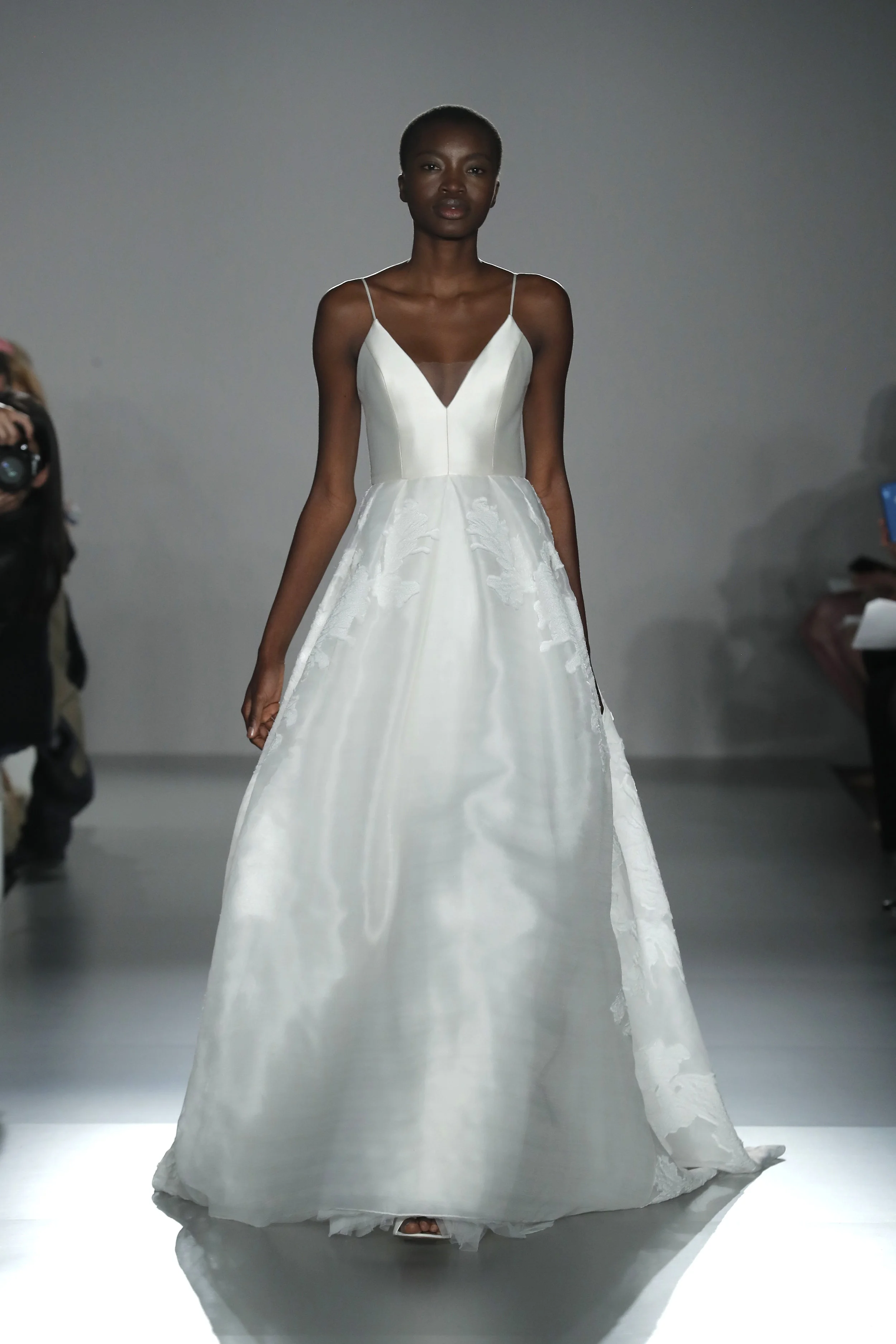  NEW YORK, NEW YORK - APRIL 12: A model walks the runway for Amsale Blue Label collection during Amsale Spring 2020 Bridal Runway Show on April 12, 2019 in New York City. (Photo by JP Yim/Getty Images for Amsale) 