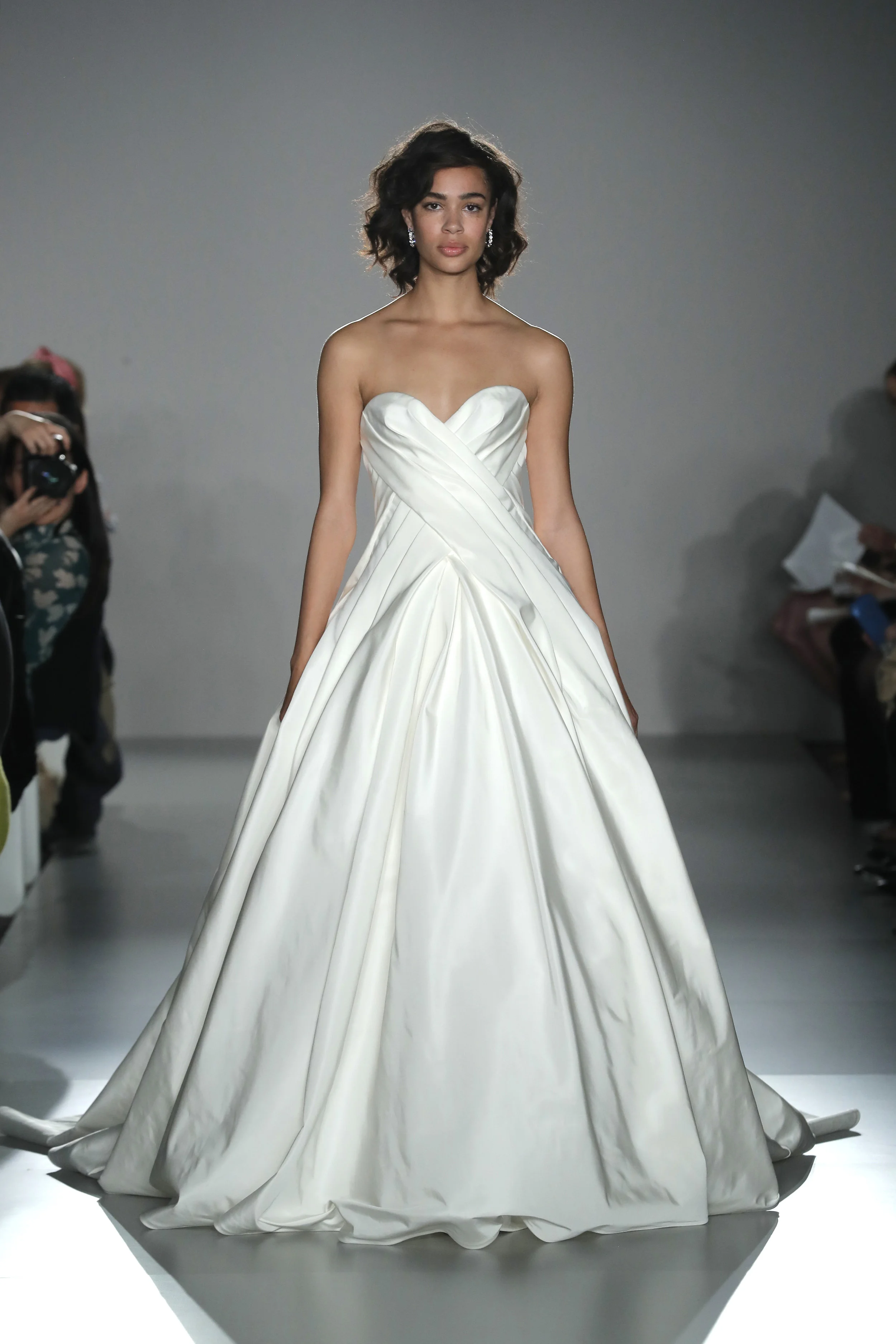  NEW YORK, NEW YORK - APRIL 12: A model walks the runway for Amsale Blue Label collection during Amsale Spring 2020 Bridal Runway Show on April 12, 2019 in New York City. (Photo by JP Yim/Getty Images for Amsale) 
