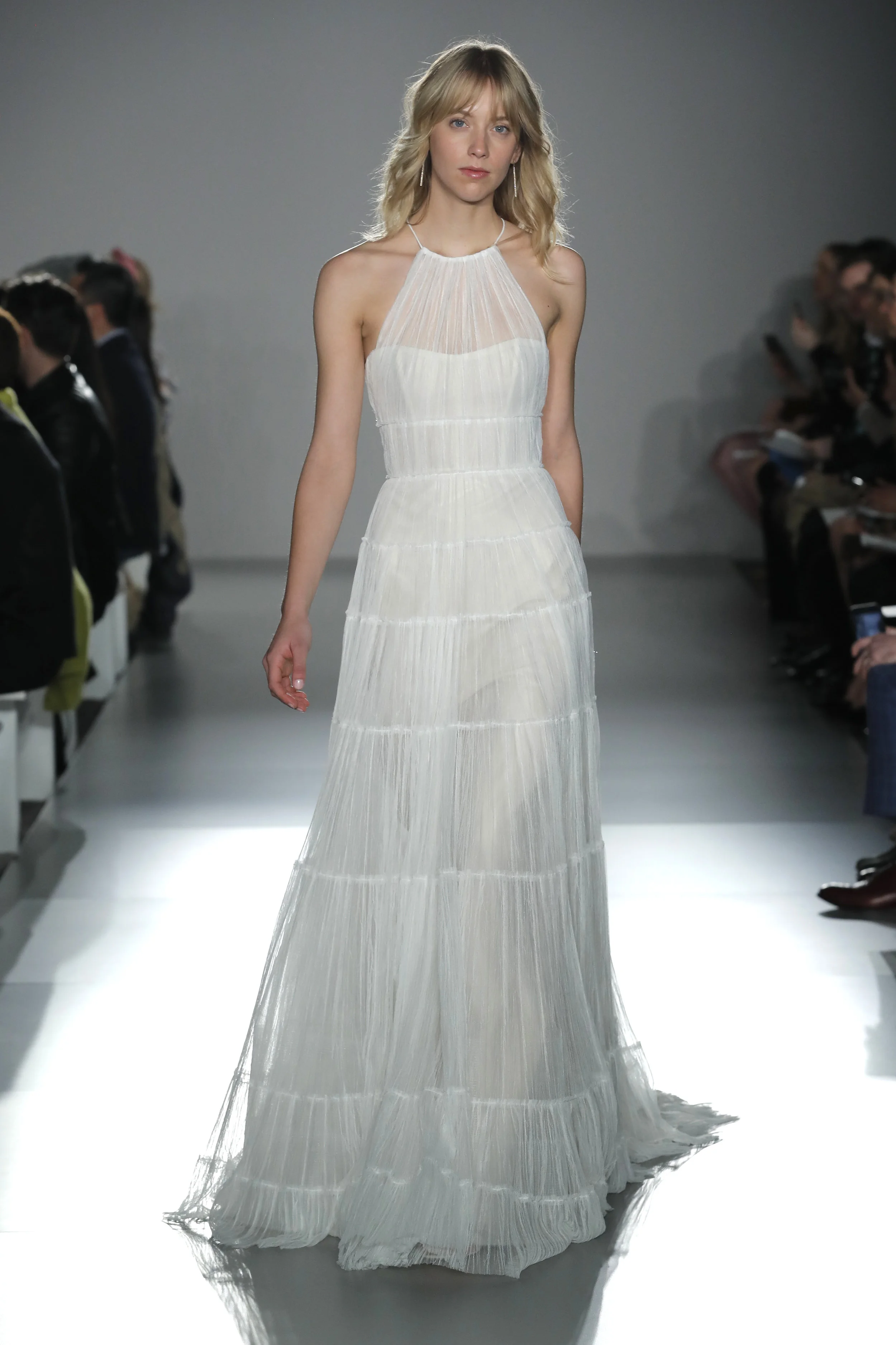  NEW YORK, NEW YORK - APRIL 12: A model walks the runway for Amsale Blue Label collection during Amsale Spring 2020 Bridal Runway Show on April 12, 2019 in New York City. (Photo by JP Yim/Getty Images for Amsale) 