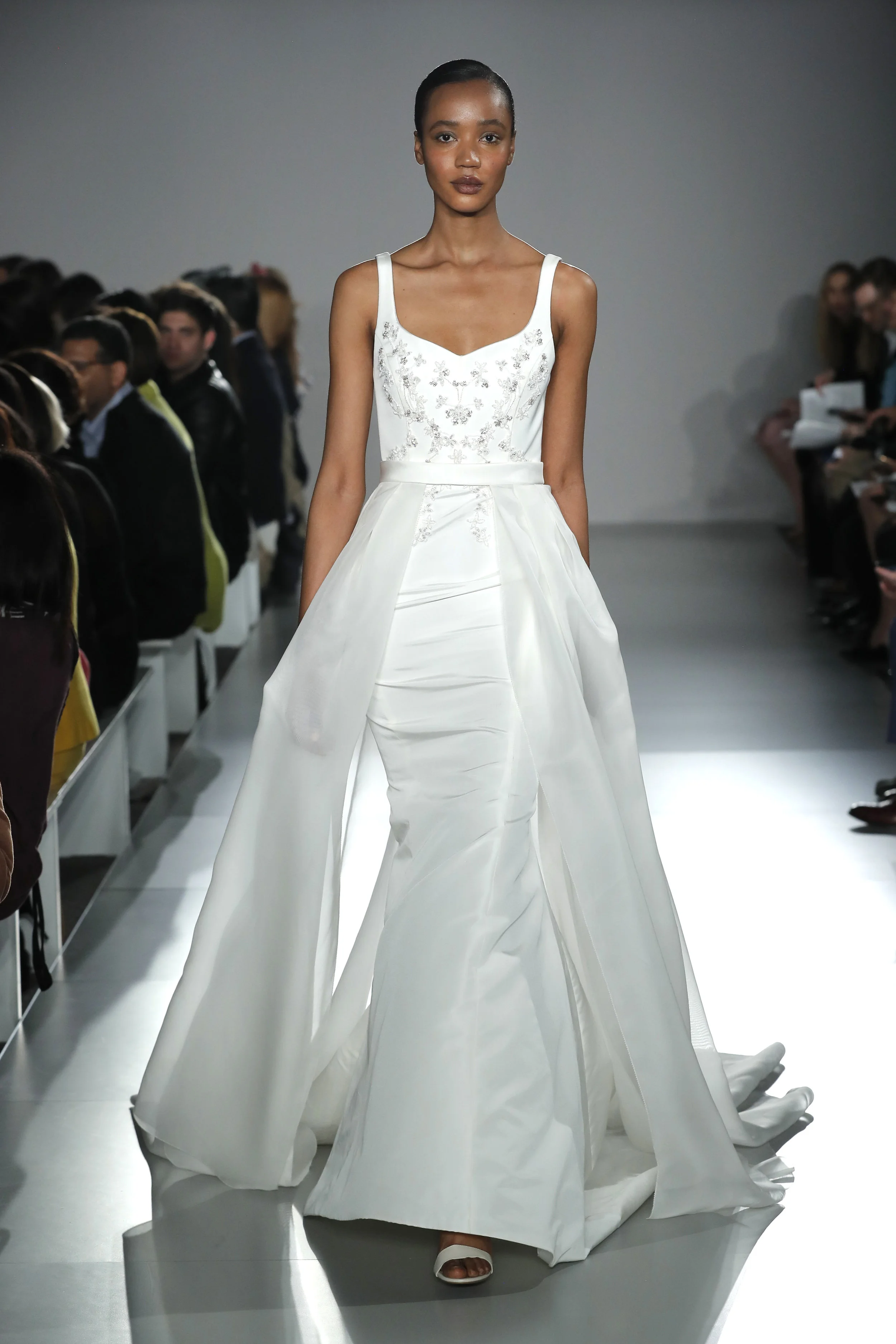  NEW YORK, NEW YORK - APRIL 12: A model walks the runway for Amsale Blue Label collection during Amsale Spring 2020 Bridal Runway Show on April 12, 2019 in New York City. (Photo by JP Yim/Getty Images for Amsale) 