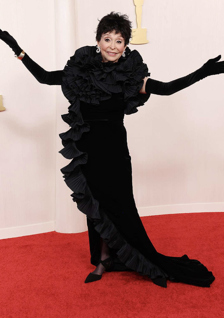 Rita Moreno wearing Badgley Mischka