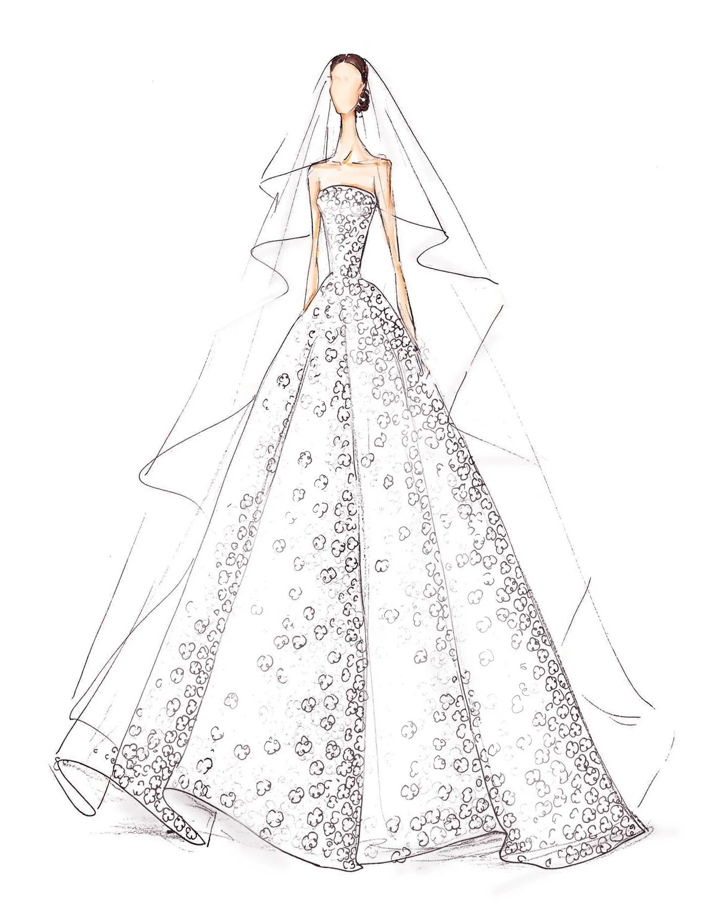 Sneak peek of the @naeemkhannyc Fall 2026 Bridal Collection 🪡 Stay tuned for everything #NYLBFW. Oct 14-16th ✨ 

 #NaeemKhan #BridalFashion #Fall2026 #BridalCollection #WeddingDress #BridalInspiration #FashionIllustration #NYBridalFashionWeek #Coutu