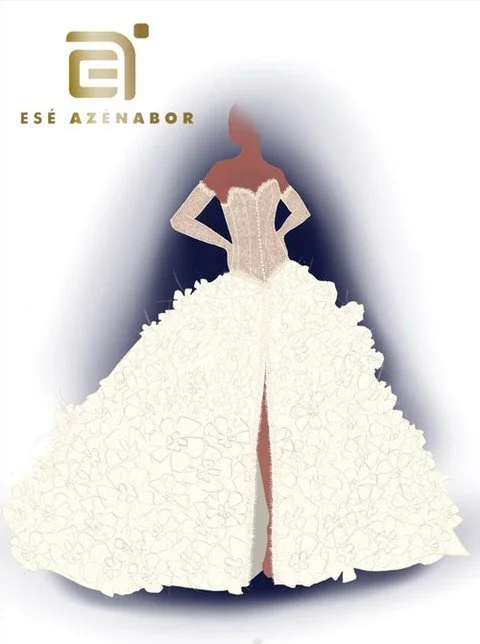 A sneak peek of an @eseazenabor Spring 2027 sketch that features a dramatic floral skirt. 

See more during NYLBFW April 7th-10th.

#NYLBFW #WeddingInspiration  #BridalInspo #WeddingStyle #RomanticWedding 
#Weddings
#DesignerSketch
#BridalSketch
#Wed