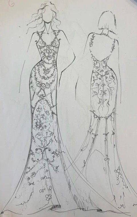 A classic sketch by @danahareldesign for their upcoming Spring 2027 Collection. 

NYLBFW April 7th-10th

#NYLBFW #WeddingInspiration #BridalFashion #WeddingDress #BridalInspo #WeddingStyle #RomanticWedding #BridalStyle #DesignerGown 
#DesignerSketch
