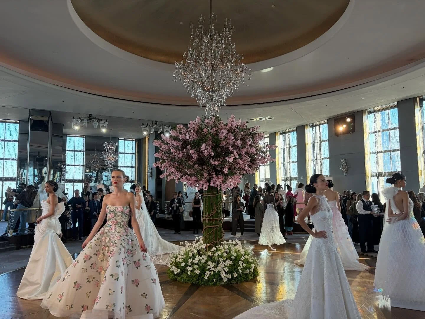 A carousel of dresses at the @nardosdesign Spring 2027 presentation 🩷 

#nardosdesign #nylbfw #luxurybridal #bridalfashionweek #therainbowroom