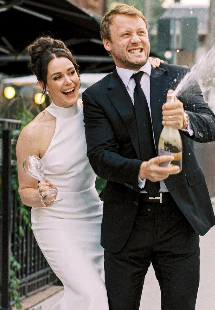 Tessa Virtue rocks a sleek @jaclynwhytebridal halter gown at her and Morgan Riley&rsquo;s big day🍾

#NYLBFW #bridalfashion #luxurybridal #modernbride #designerbridal #weddinginspiration #luxurywedding #jaclynwhyte