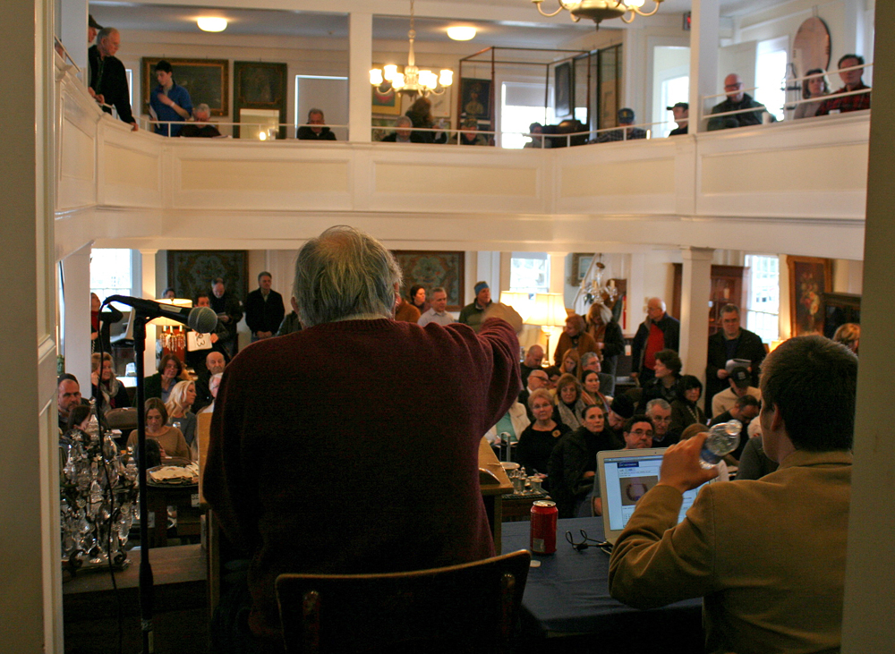 A typical view on auction day, with Mr. Marinucci auctioneering to a full crowd.