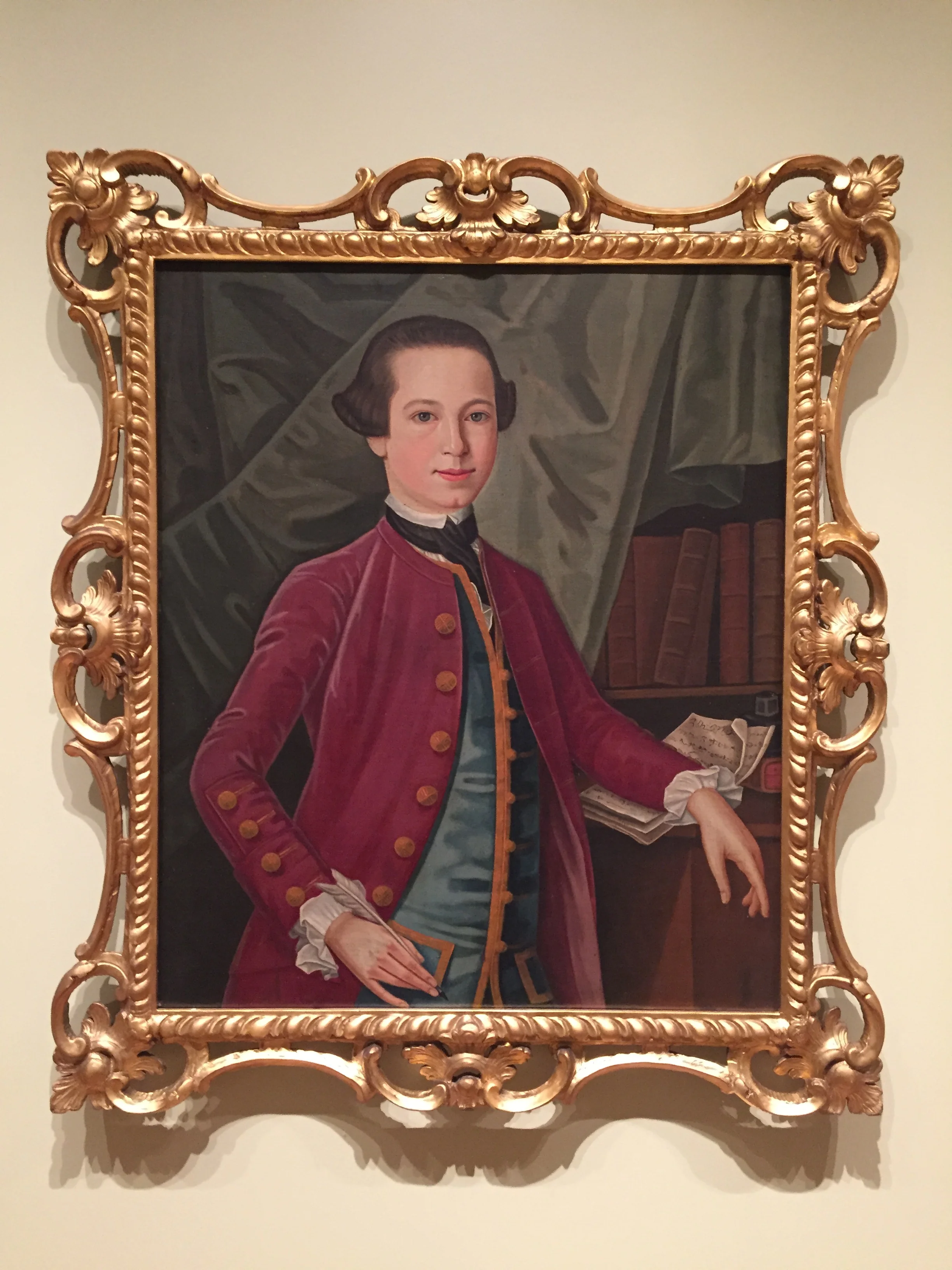 Richard Ray,Jr., c. 1766 by John Durand (Active 1766-1782), Detail