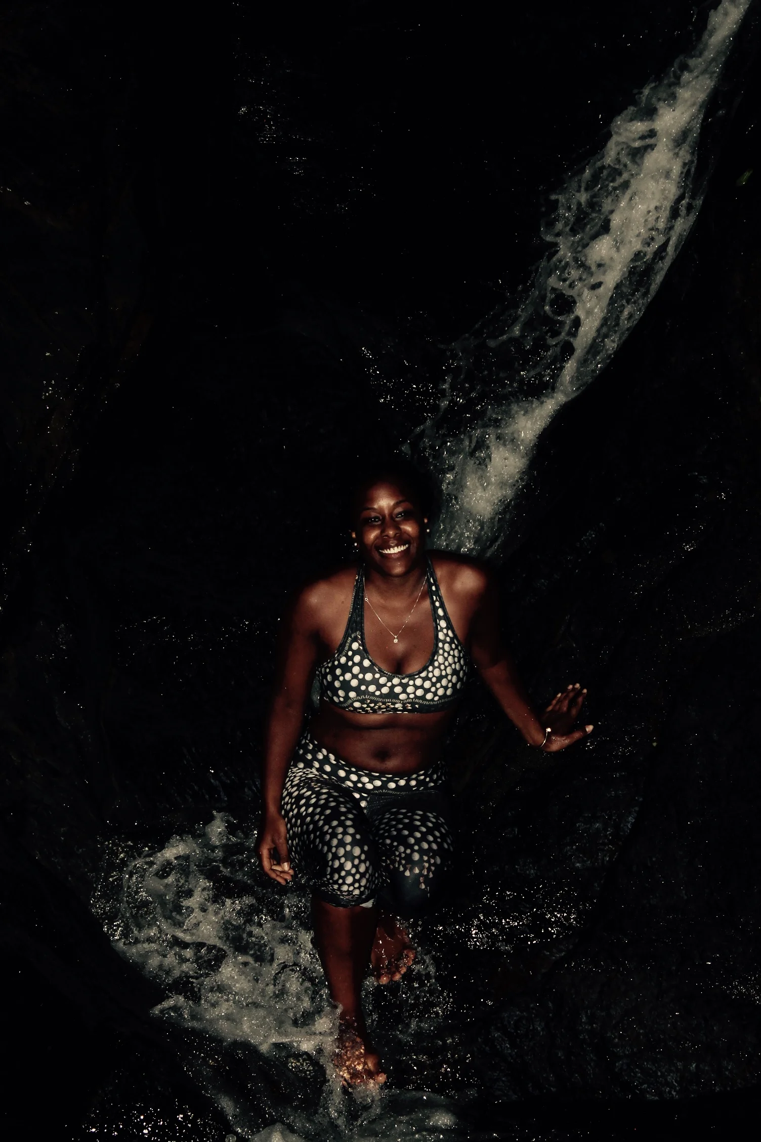 This is what a baby waterfall looks like. Its pure water should be the equivalent to a bath in a Korean day spa. 
