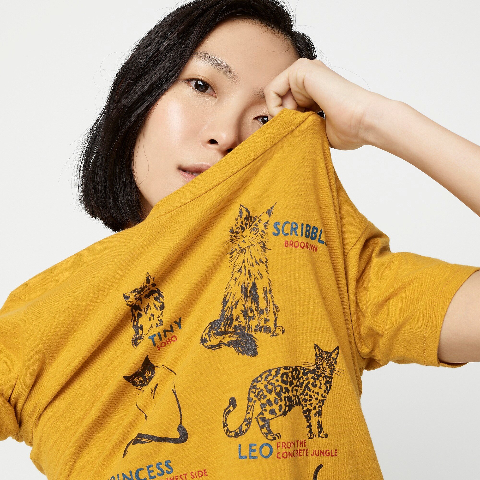 Camilla Atkins, CATKINS DESIGN for J. Crew, Summer 2019 Cats of New York graphic design, screen printed tee shirt.jpeg