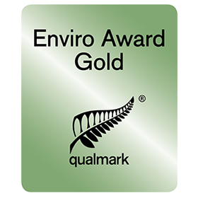 Qualmark (Tourism Standards Authority) Enviro Gold Award 2013 - 2017 We achieved the highest possible Qualmark enviro-standard. Nationally recognizing us for exceeding the highest levels of environmental & social responsibility in all aspects of our operation.