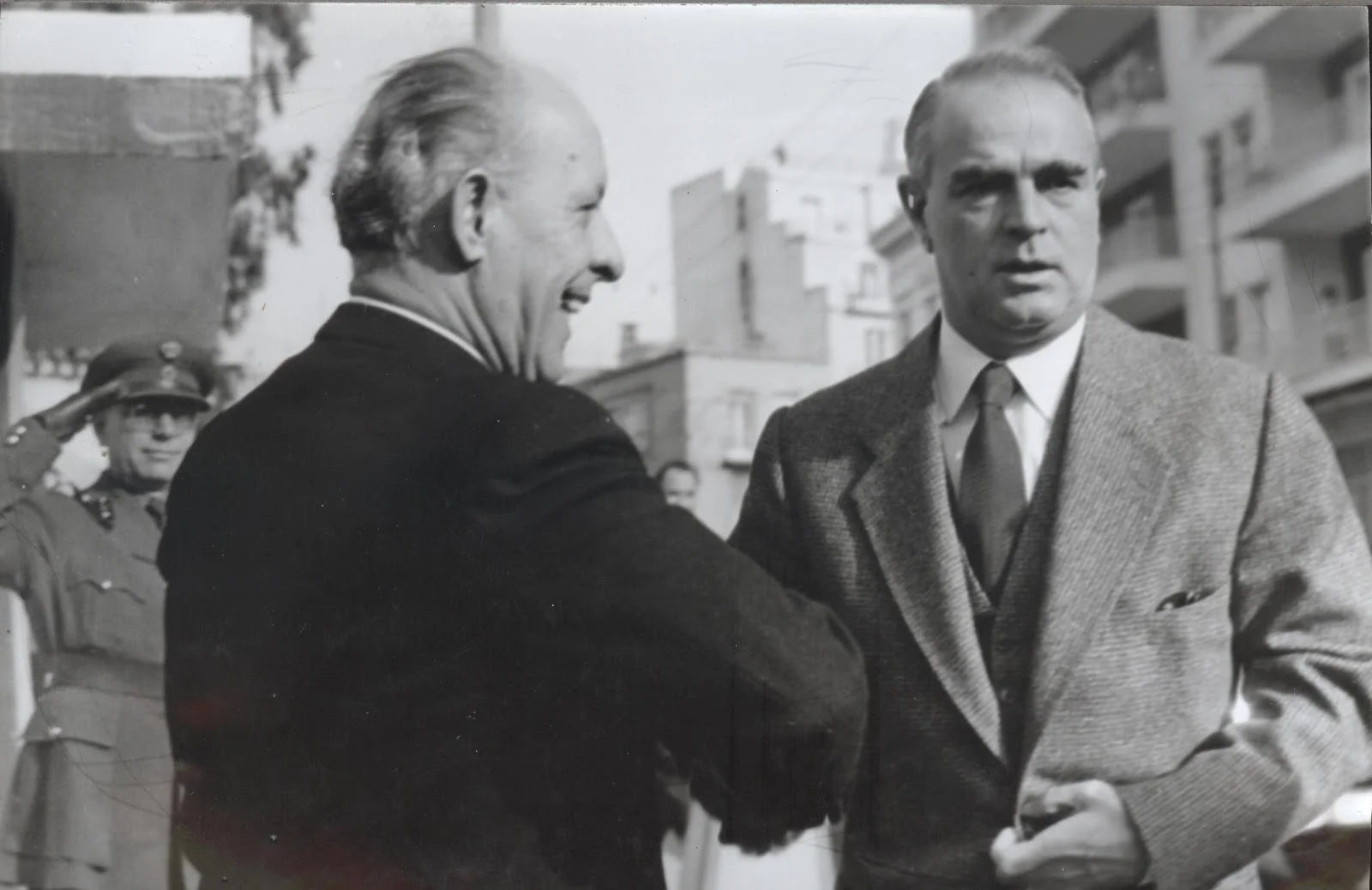 Konstantinos Karamanlis (on the right) was an emblematic figure during the 70s and 80s