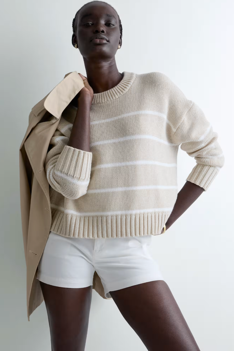 Quince Boxy Striped Sweater