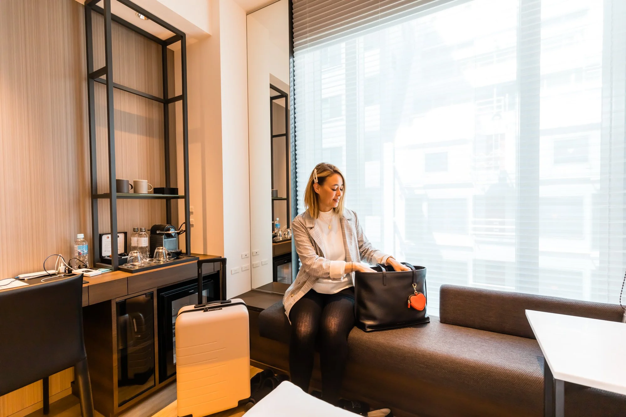 Going through a tote bag