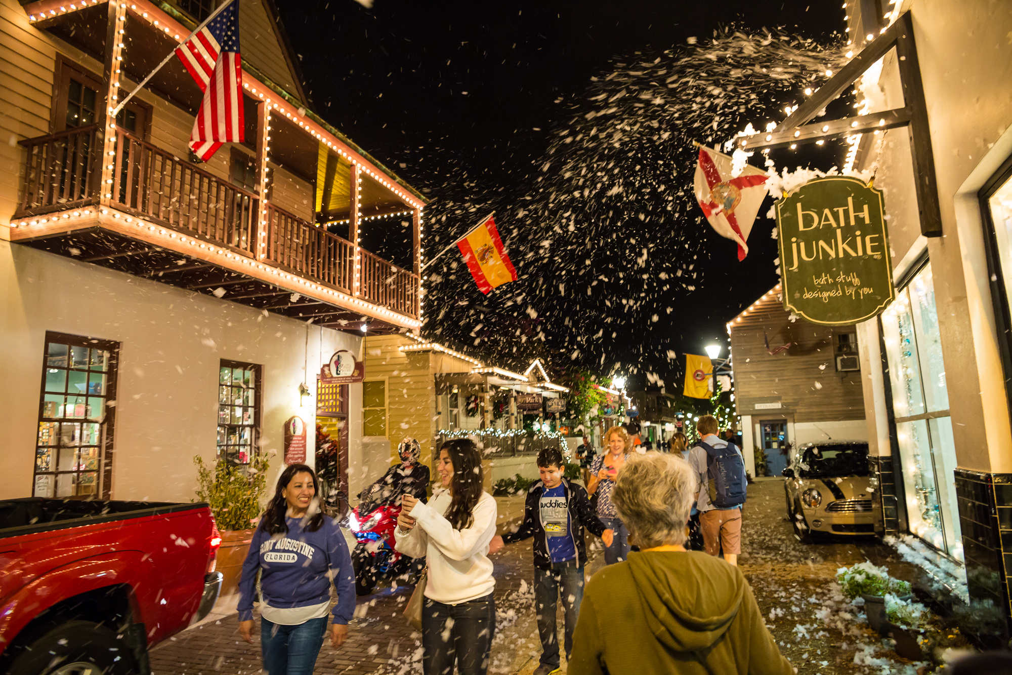 fun fake snow on st. george street