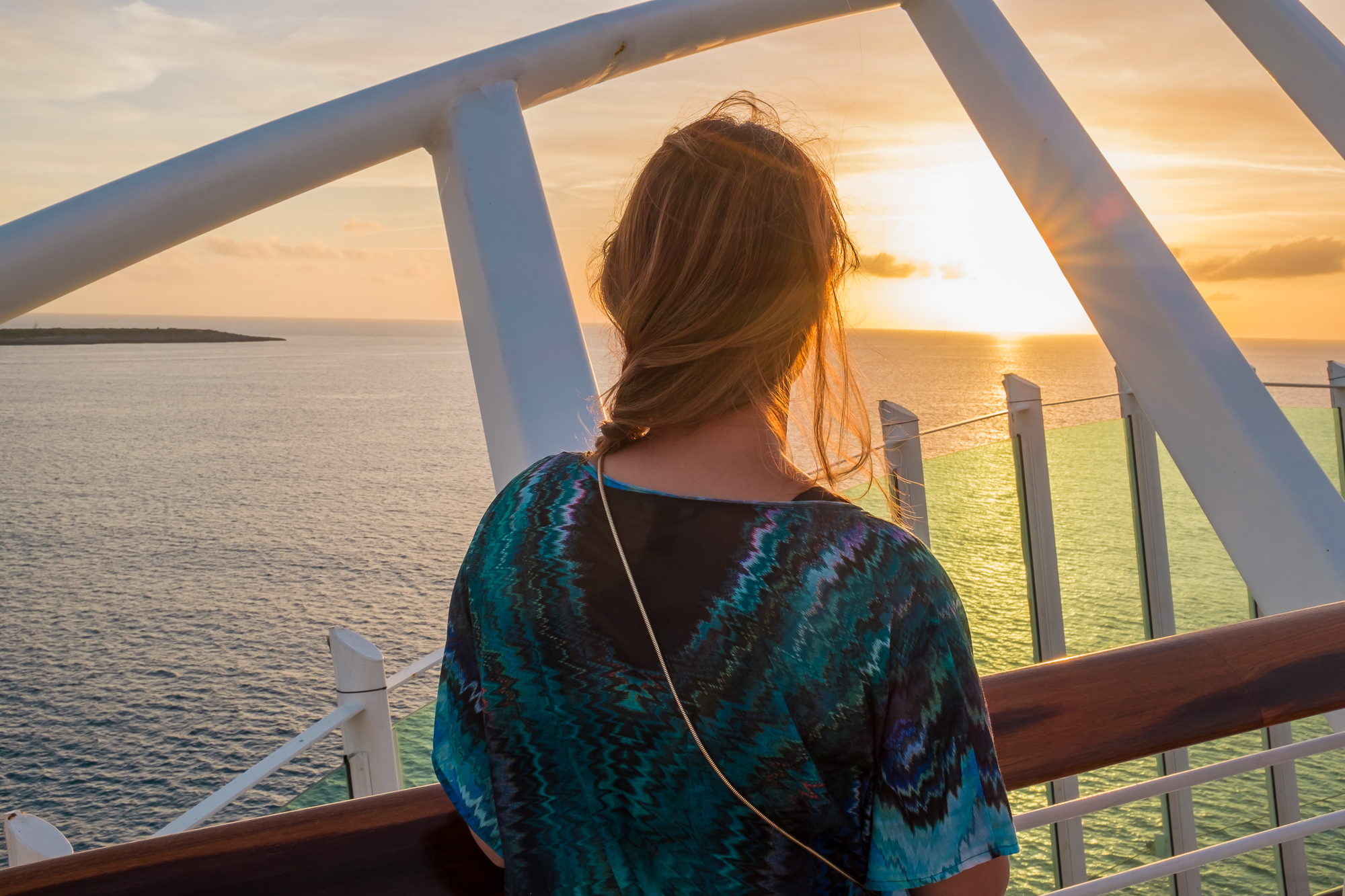 VIEWING THE LAST SUNSET ON THE CRUISE