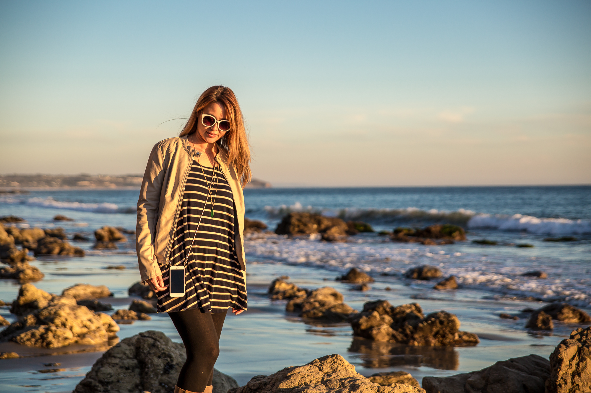 Malibu beach fall sunset