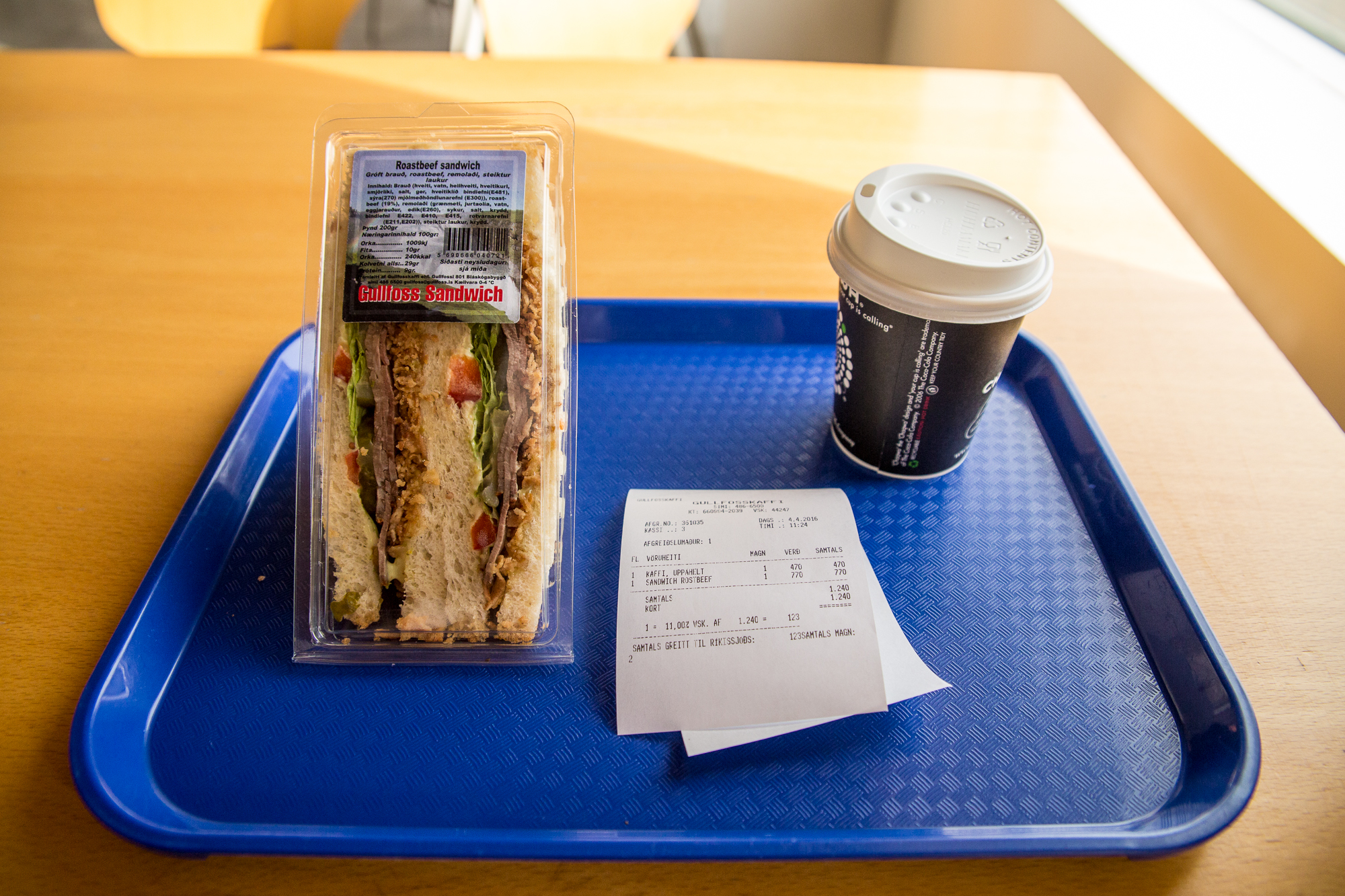 Roast beef sandwich from Gullfoss Cafe