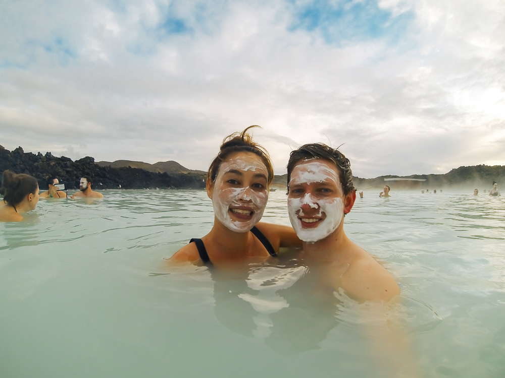 Face masks at the Blue Lagoon