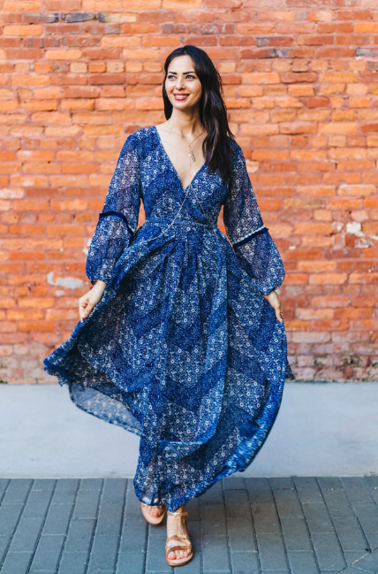 California MoonRise FAUX WRAP NOMAD MAXI DRESS