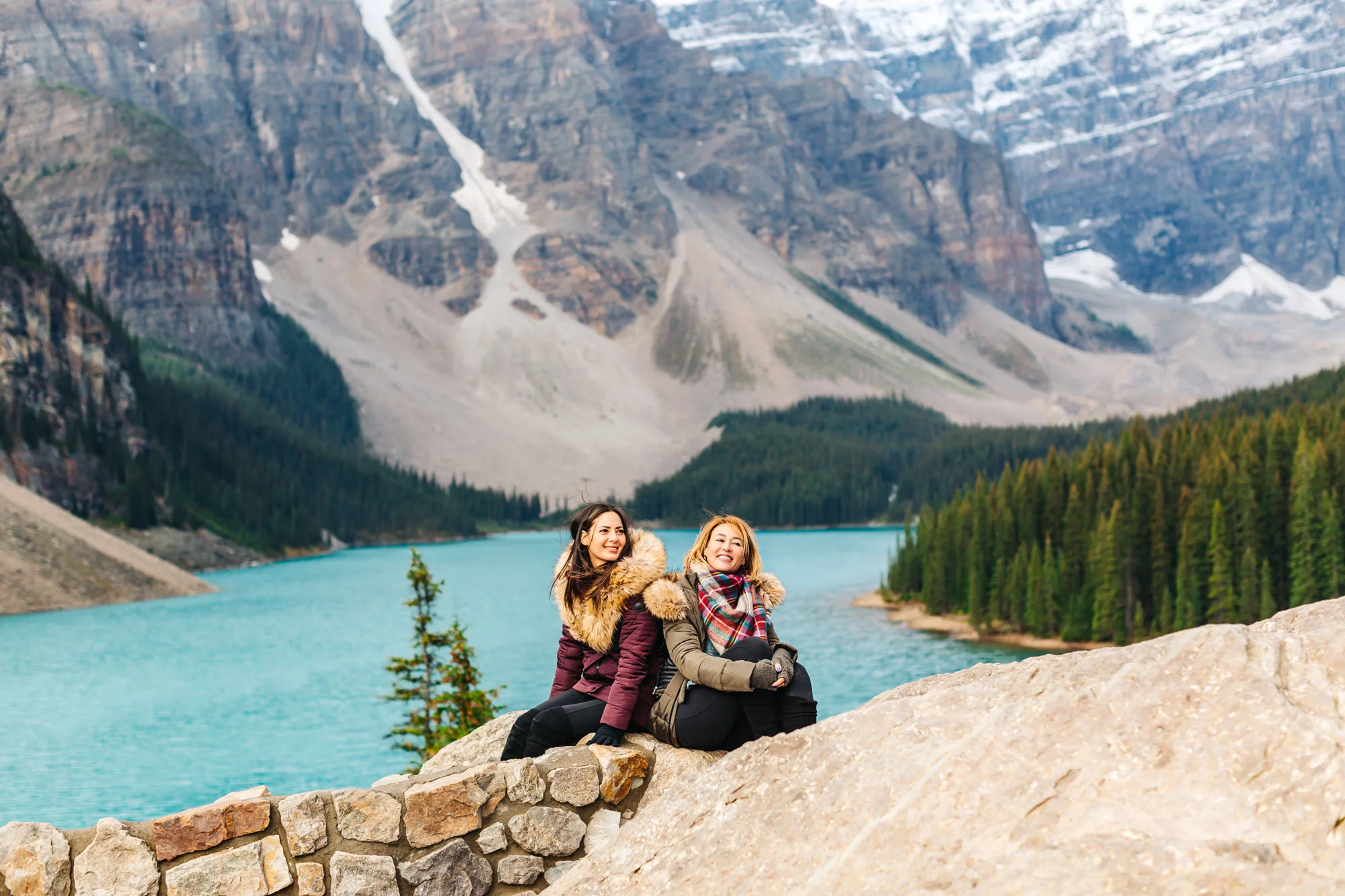Taking in the views at the summit of Rockpile Trail