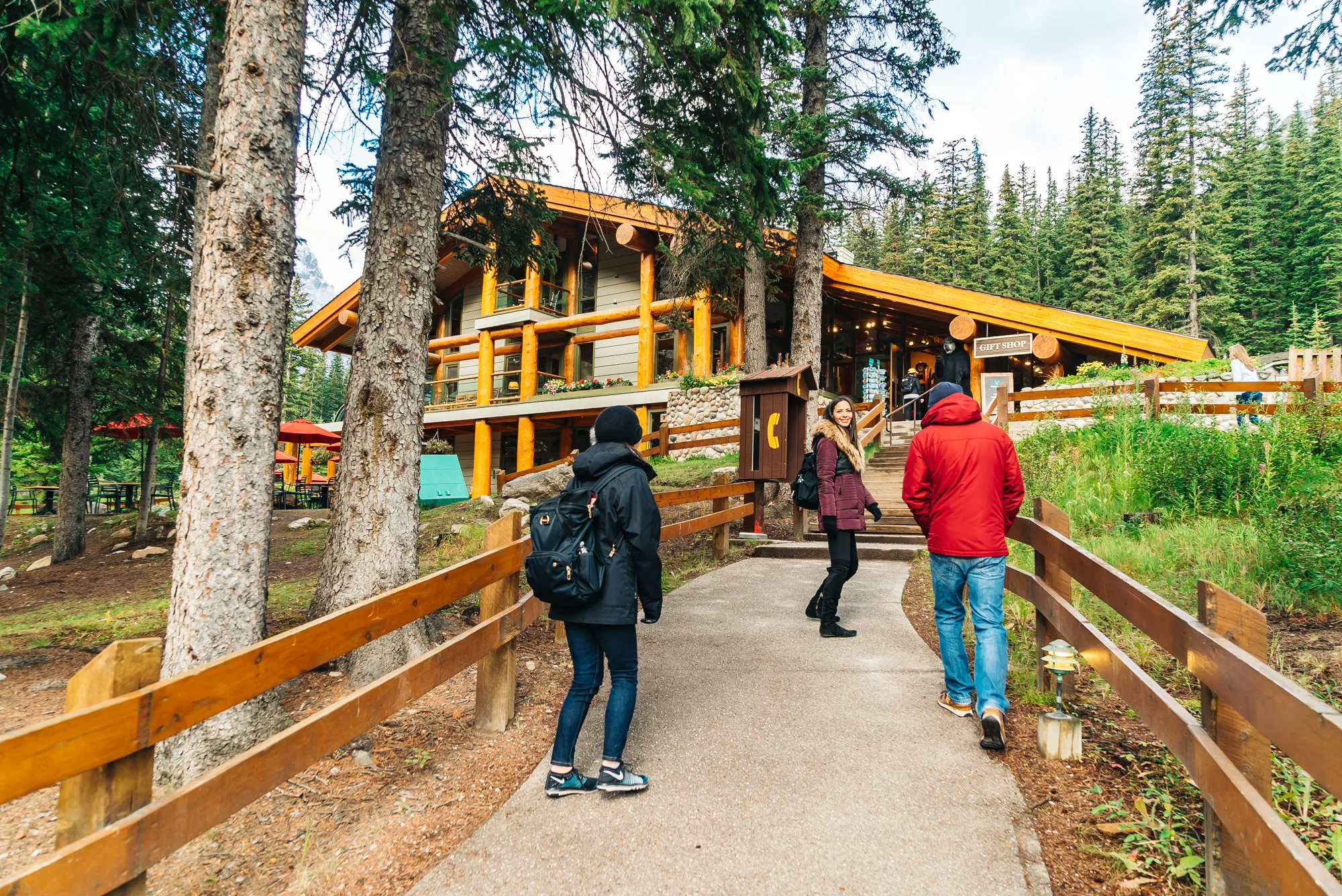 Heading to the little cafe of Moraine Lake