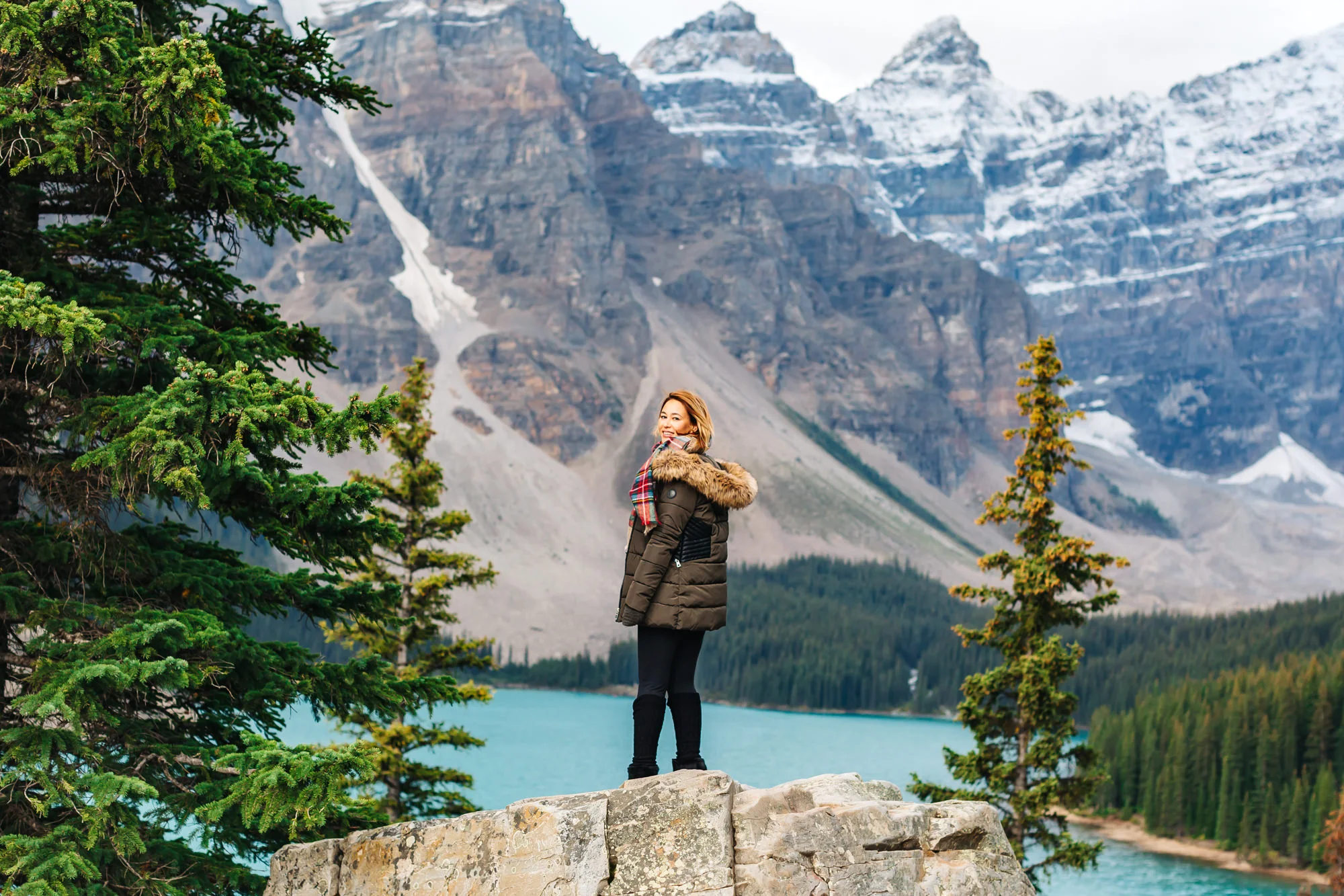 Overlooking Moraine Lake at Banff National Park