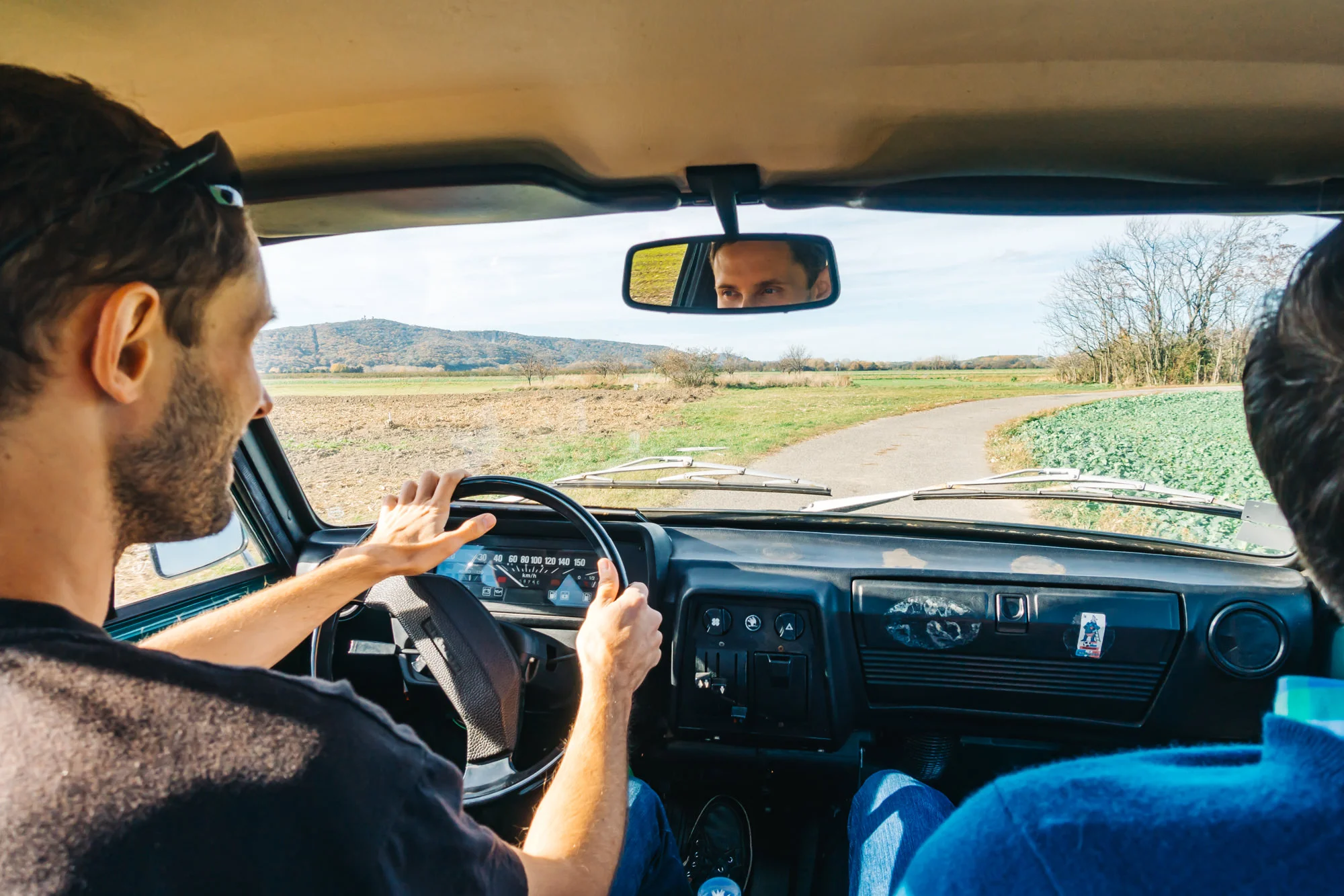 Driving along the trail of what was once the Iron Curtain. Austria is on the left side and Slovakia is on the right side.