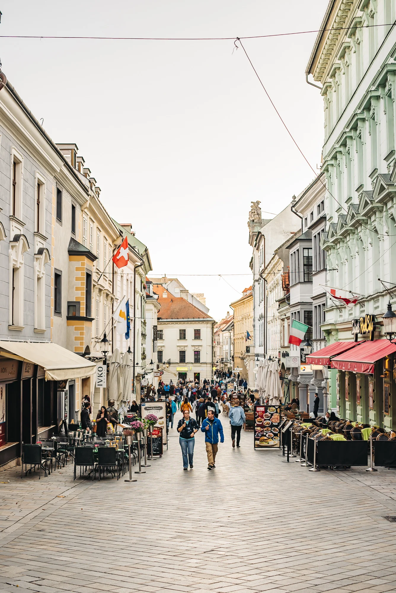 Old Town Bratislava is full of restaurants and shops