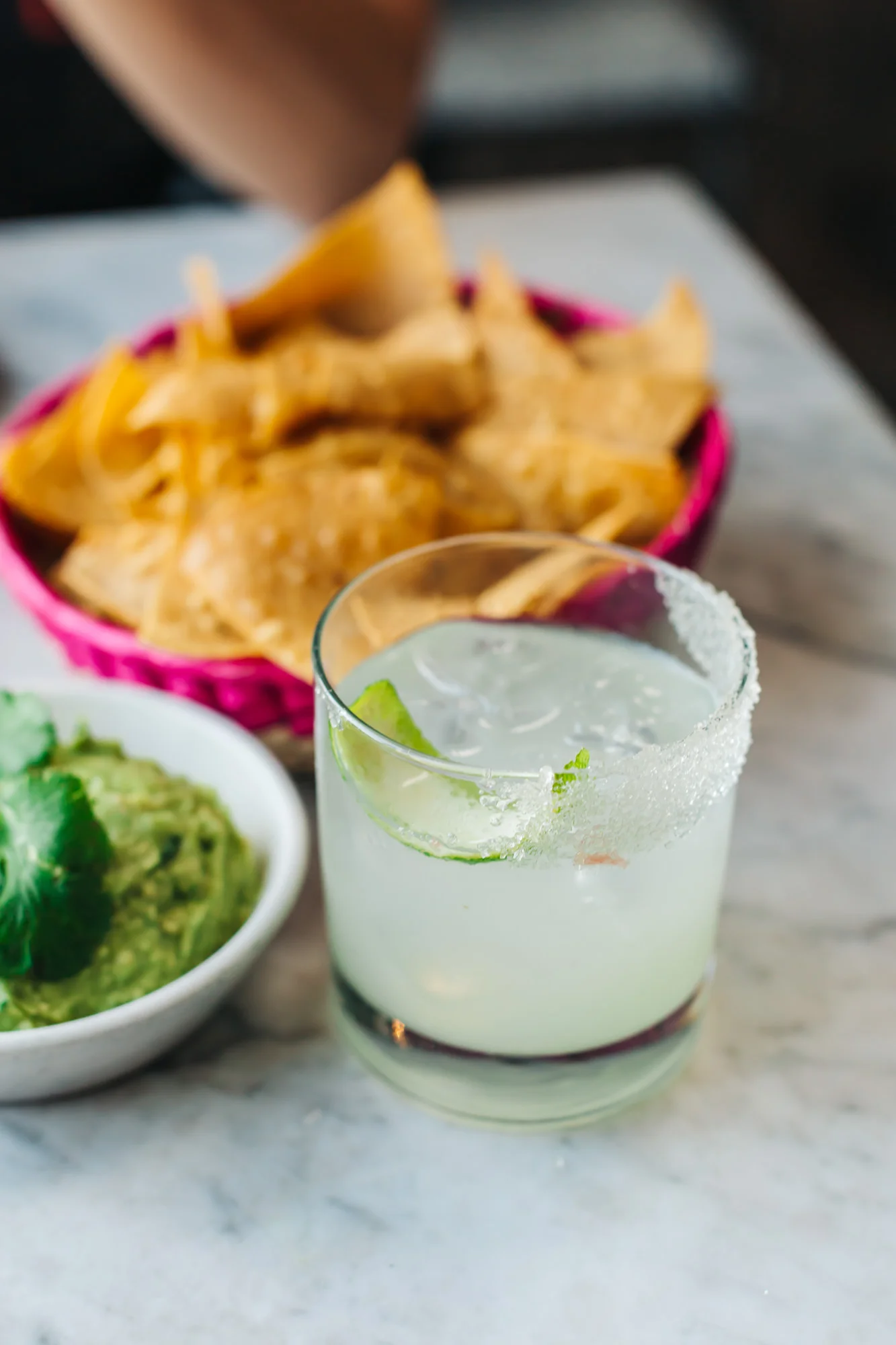 Tequila reposado, agave, lime, orange bitters, sweet citrus salt rim