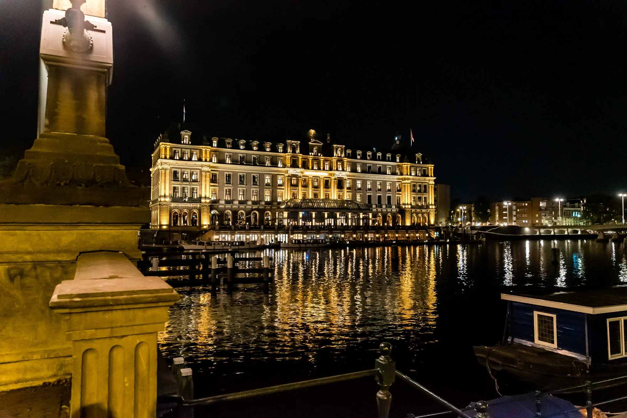 The view of our hotel at night