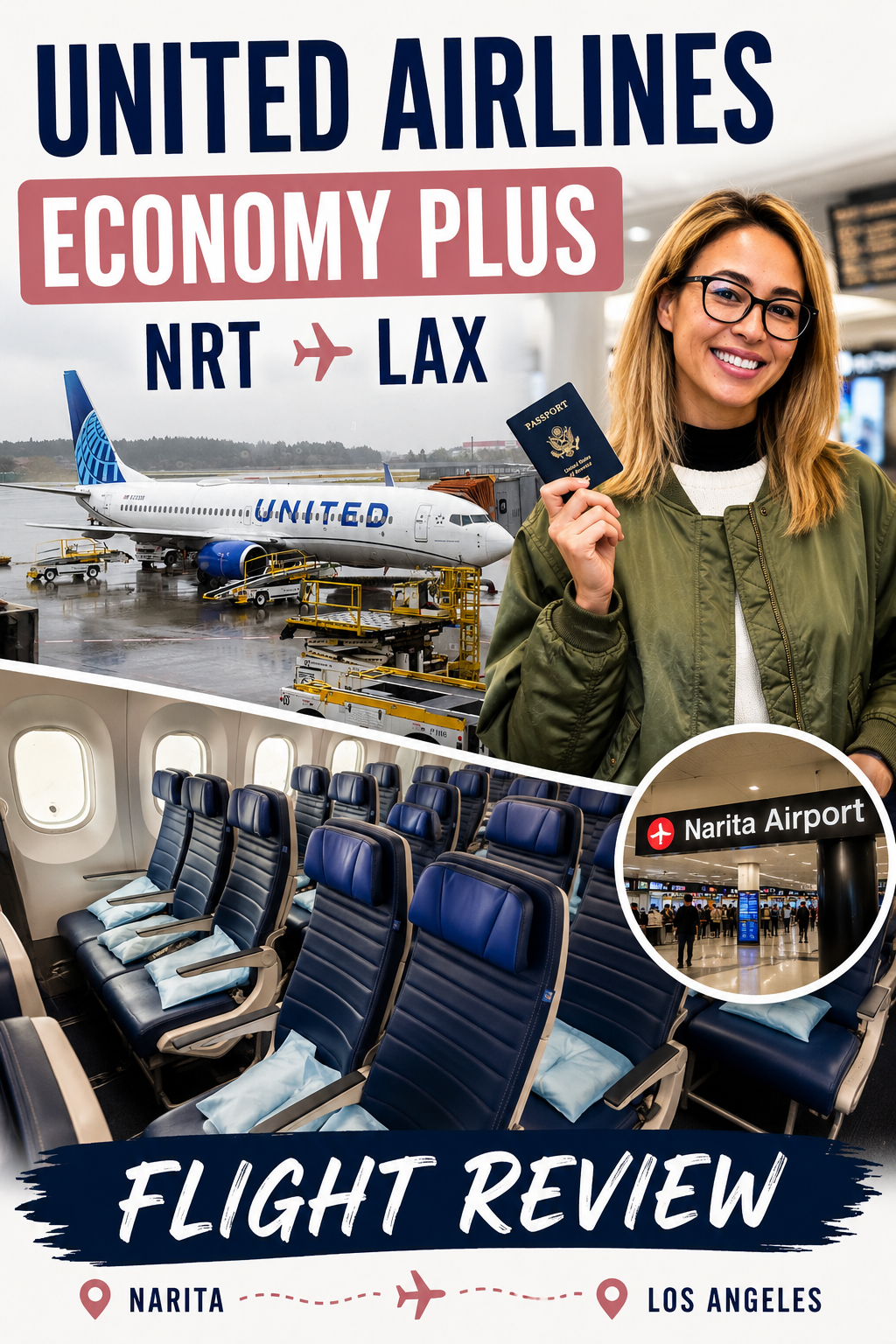 United Airlines Economy Plus NRT to LAX Flight Review