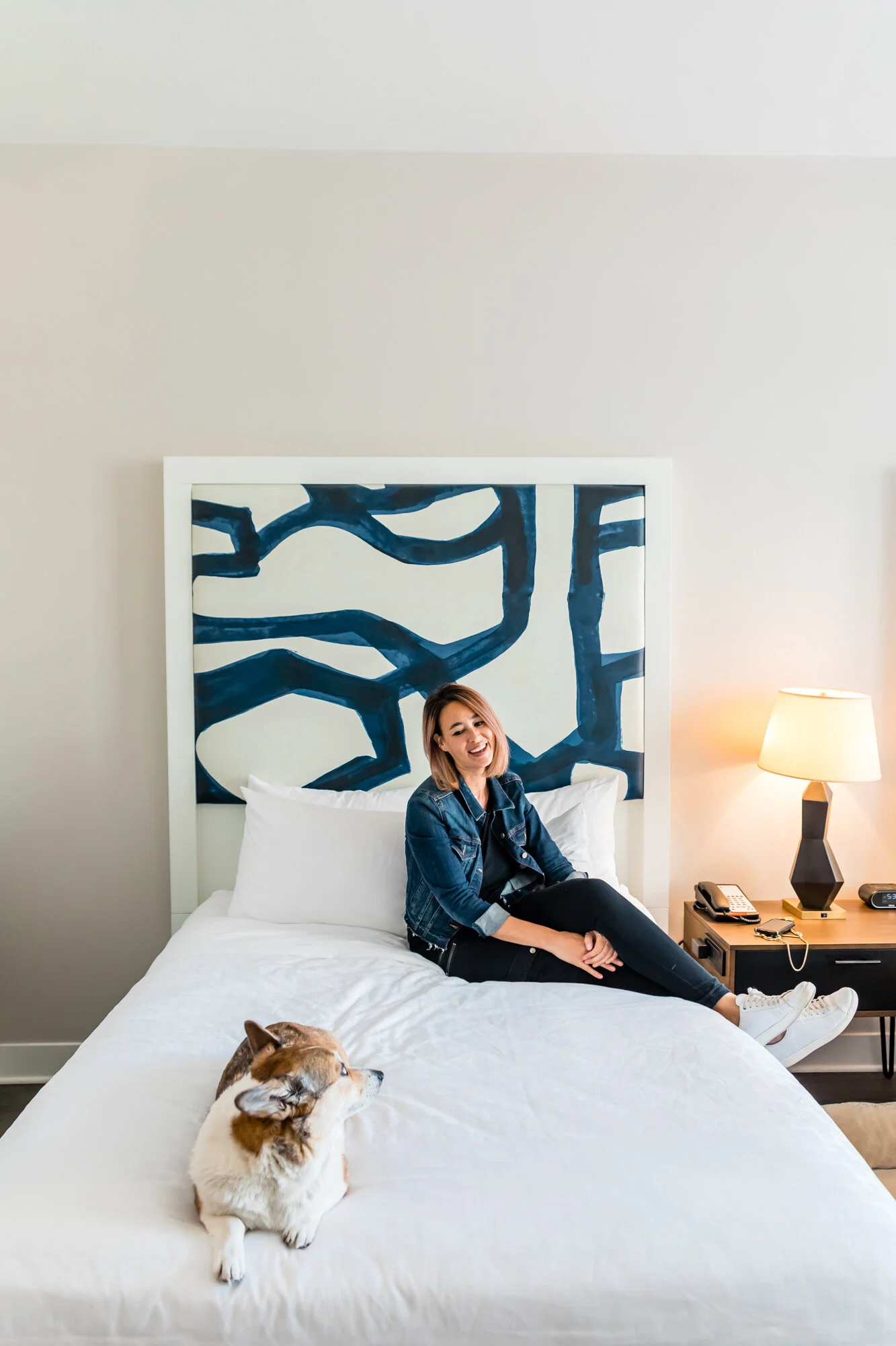 Kuma enjoying the comfy bed