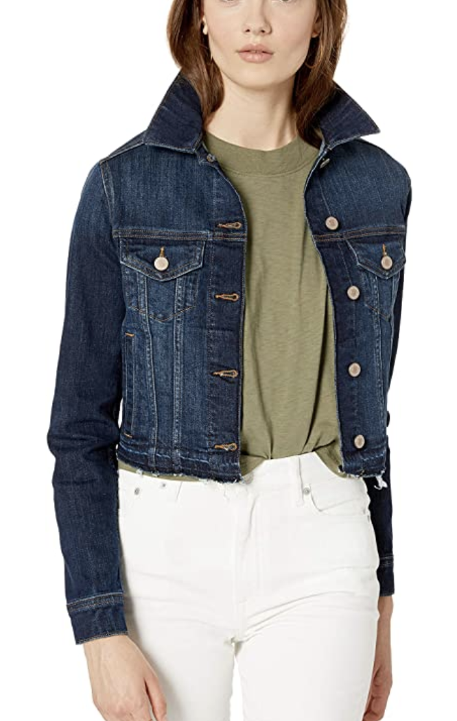 Amazon The Drop Downtown Cropped Cutoff Denim Jacket