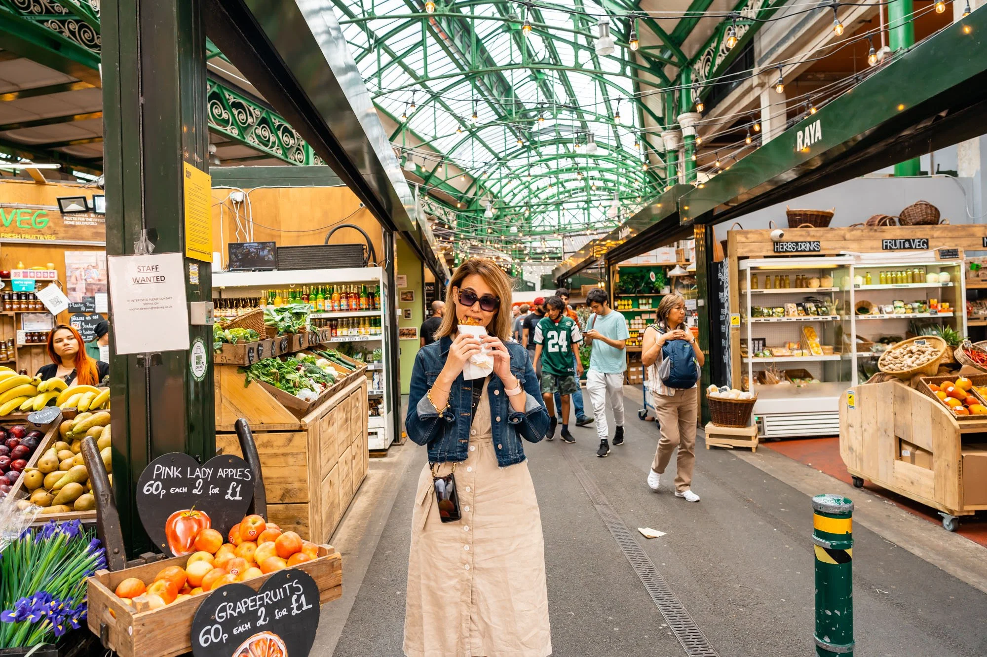 Tour of Borough Market on a Saturday in London, England