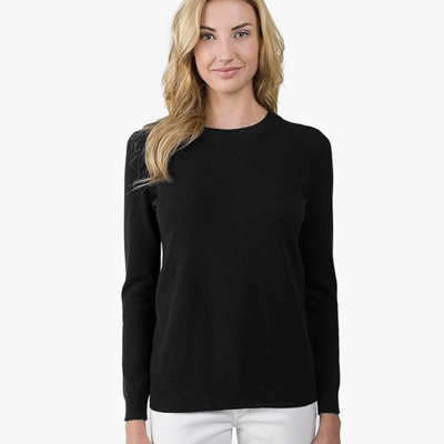 Amazon JENNIE LIU Women's 100% Pure Cashmere Long Sleeve Crew Neck Sweater