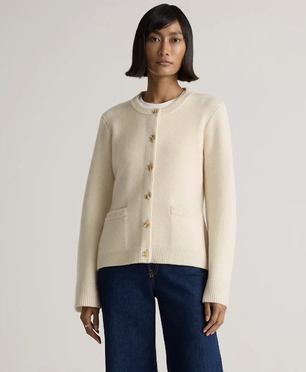 Quince Mongolian Cashmere Structured Cardigan